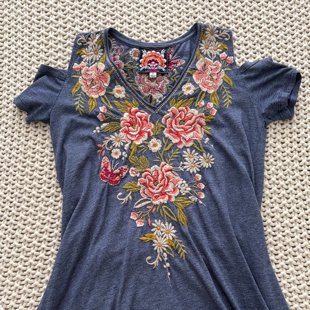 johnny was embroided mini dress